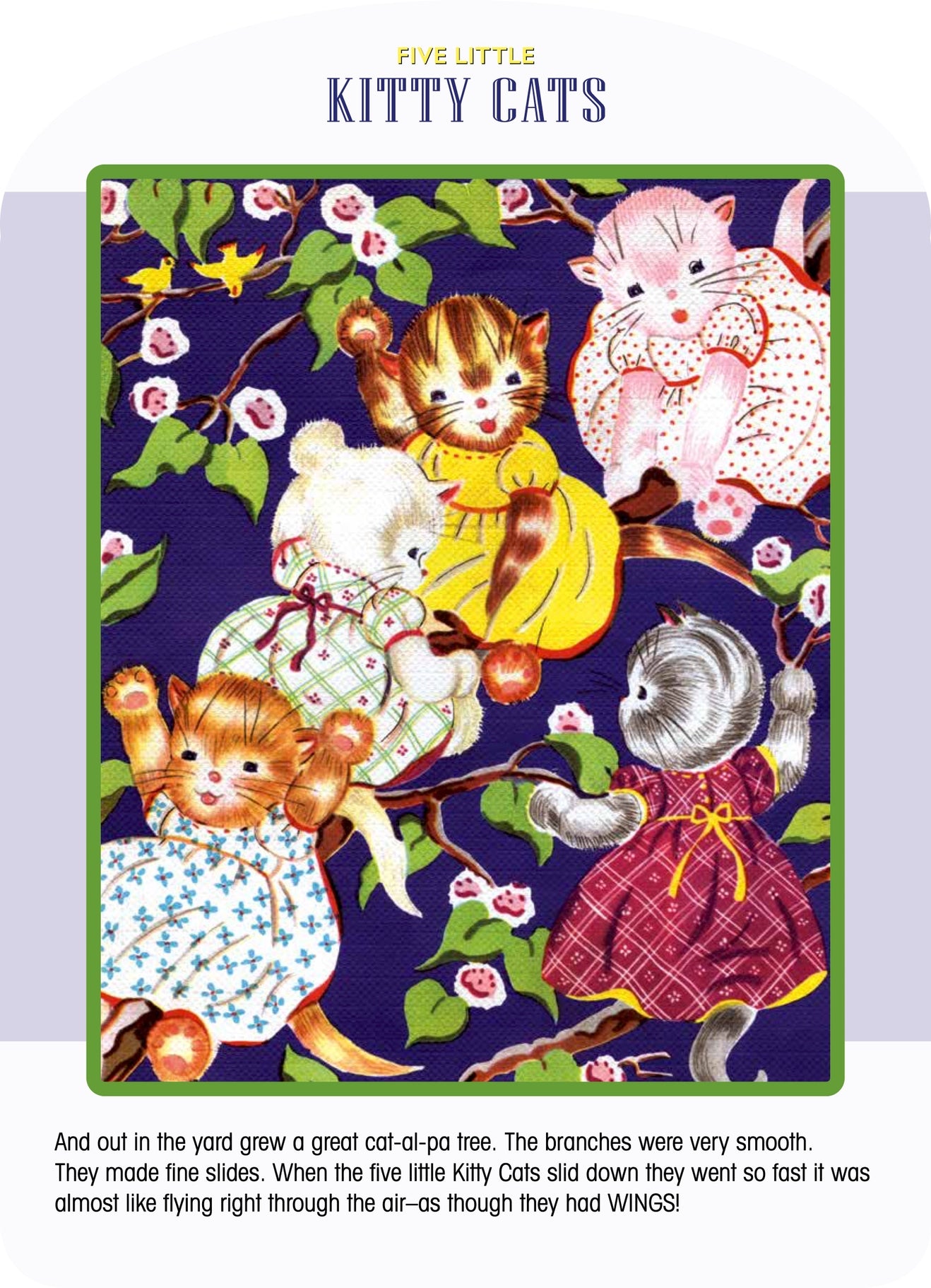 Five Little Kitty Cats Vintage Picture Book
