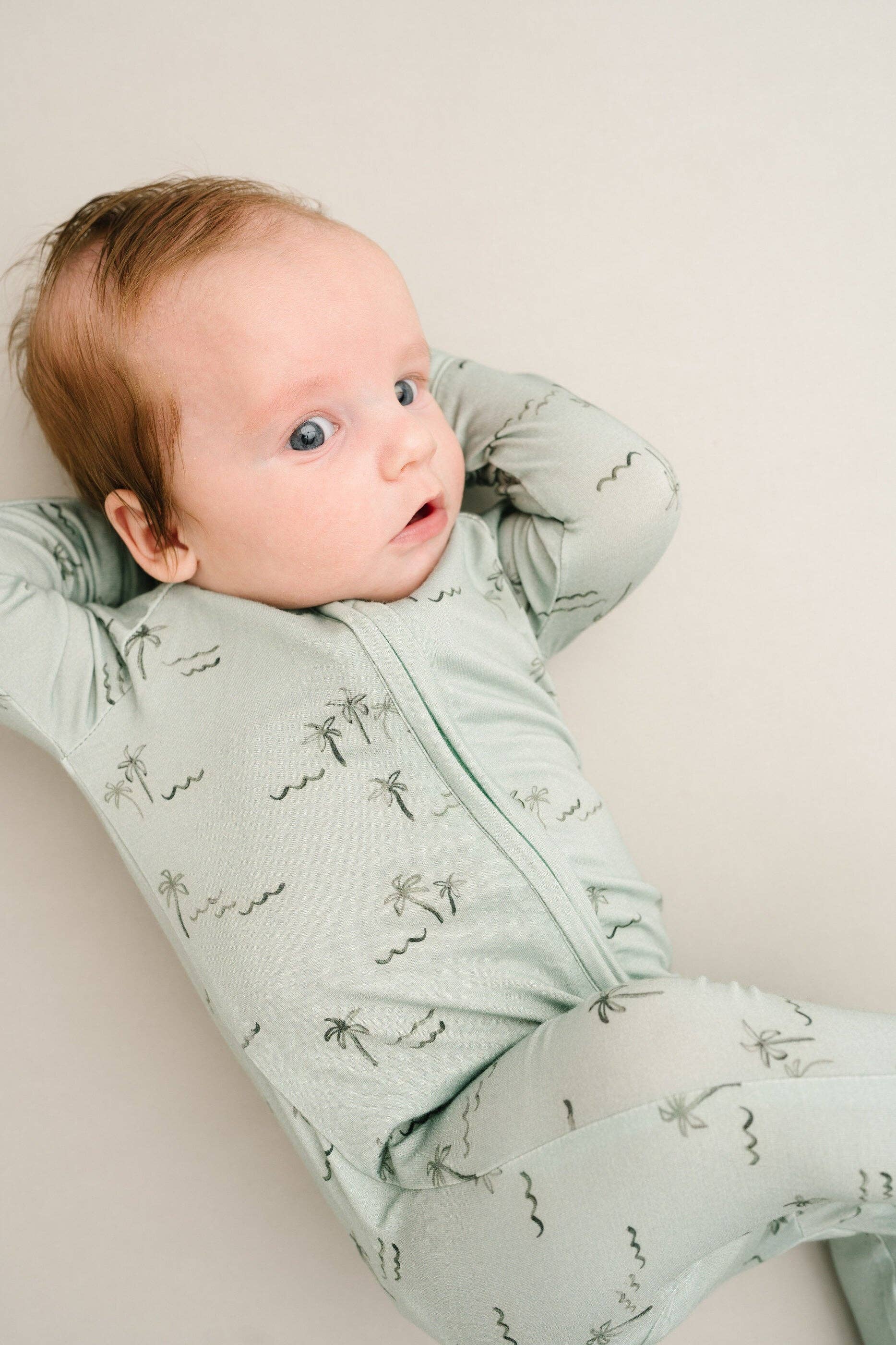 Little One Shop Bamboo Convertible Romper - Palm Breeze