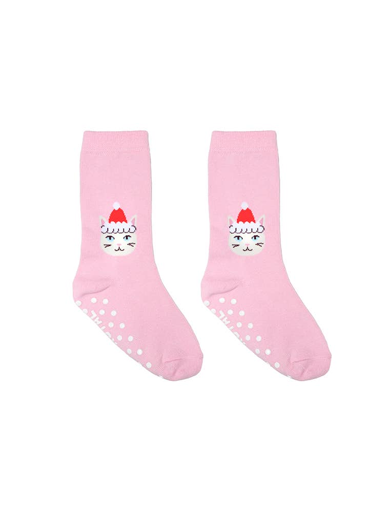 Living Royal 3D Packaged Crew Socks - Santa Kitty