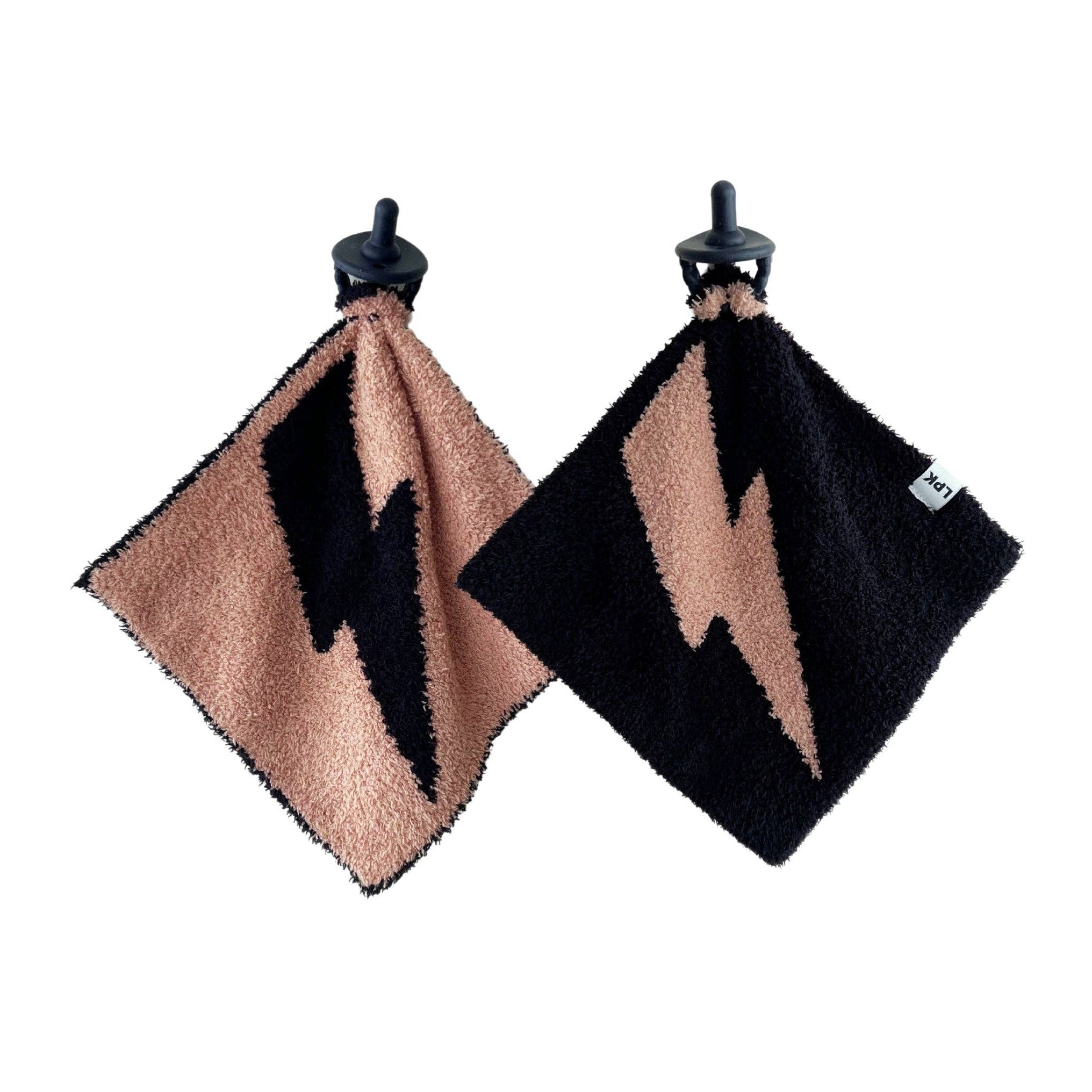 Lucky Panda Kids Lovey - Mocha Lightning Bolt Plush