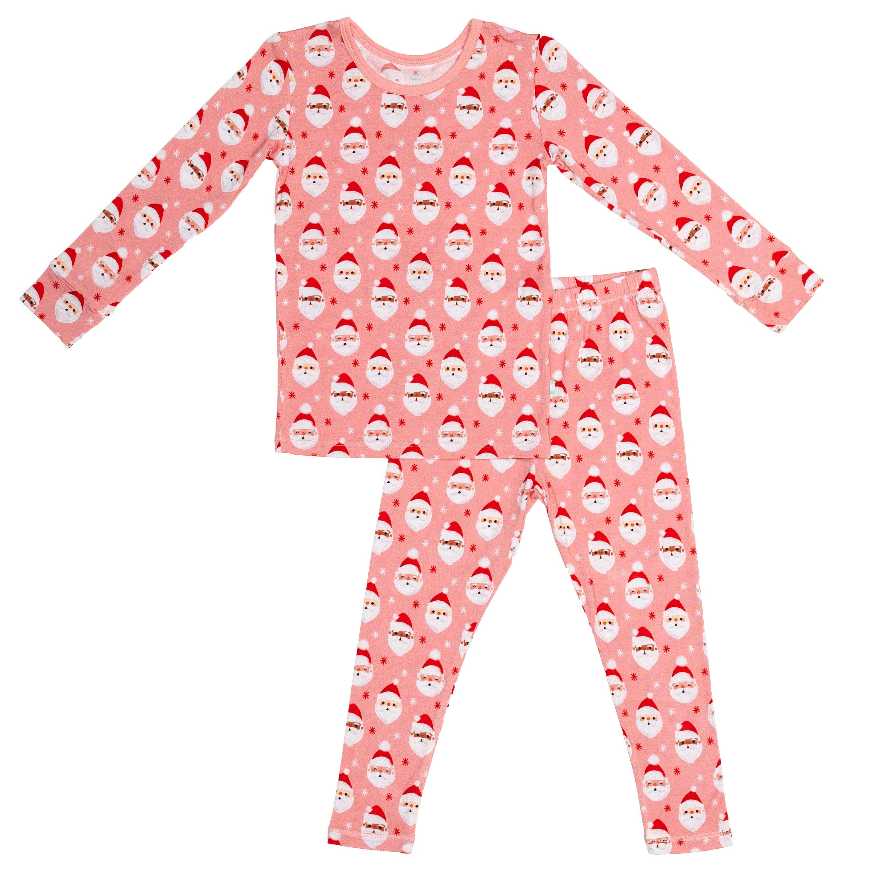 Macaron + Me Two Piece PJs - Pink Vintage Santa
