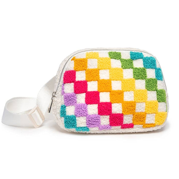 Living Royal Adjustable Belt Bag - Rainbow Checkered