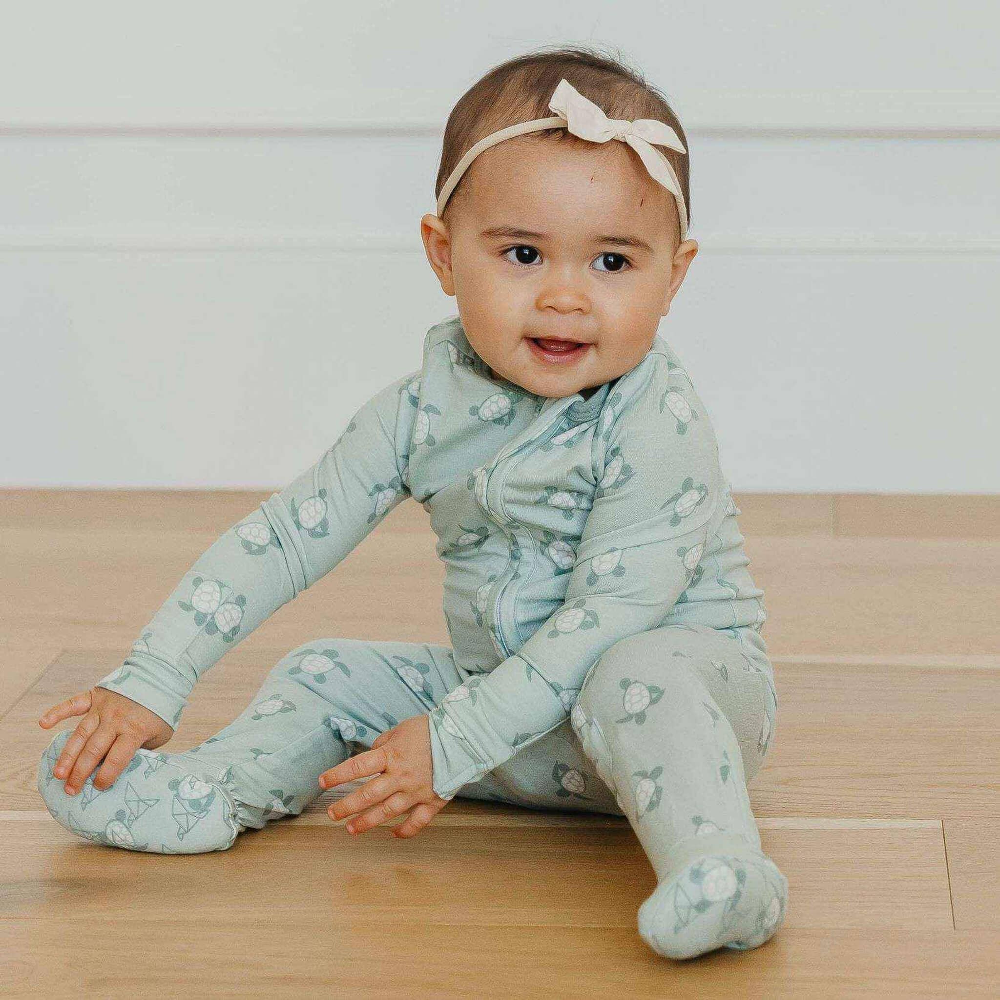 Copper Pearl Zip-Up Footie Pajama - Wade