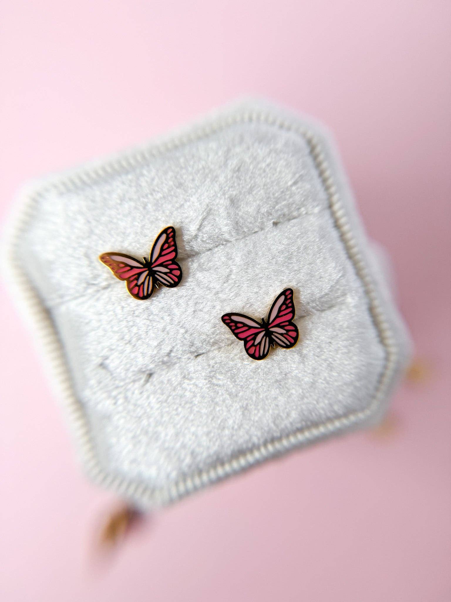 Desert Peach - Butterfly Stud Earrings