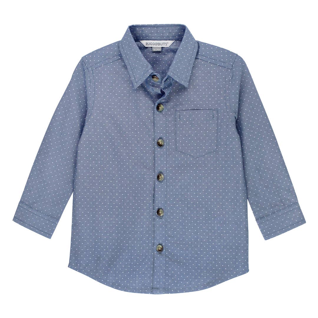 RuggedButts - Chambray Dots Long Sleeve Button (Final Sale)