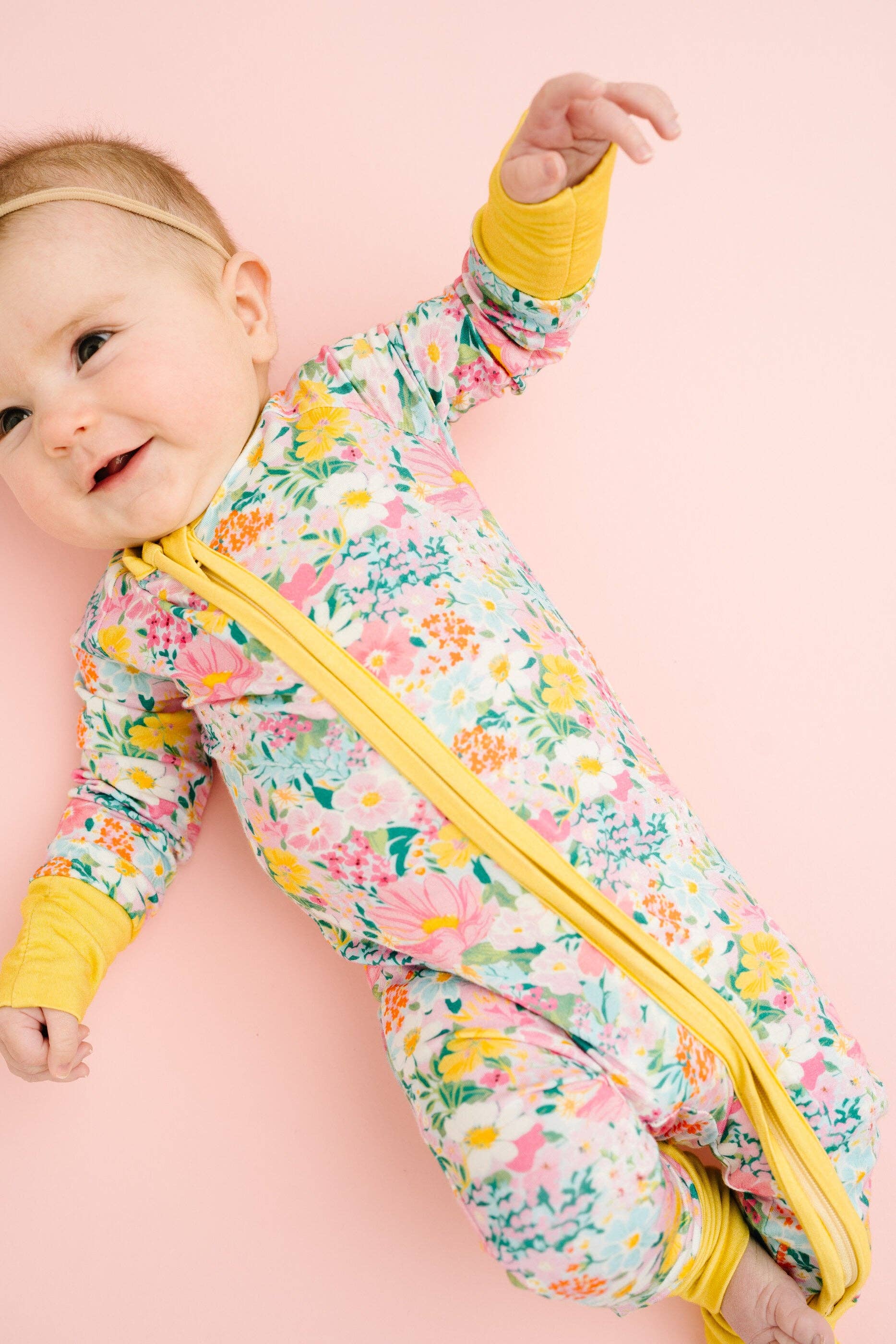 Little One Shop Bamboo Convertible Romper - Garden Glow