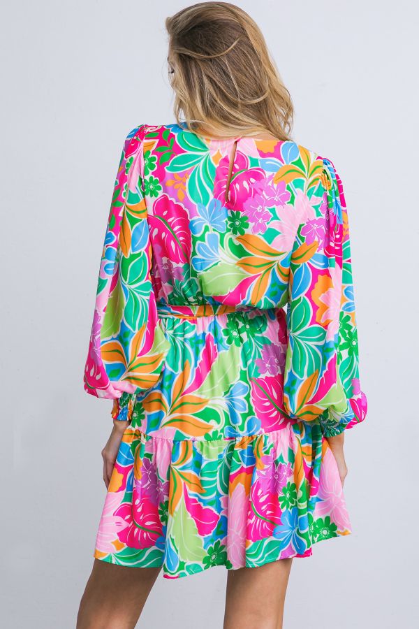 Summer Floral Printed Woven Mini Dress