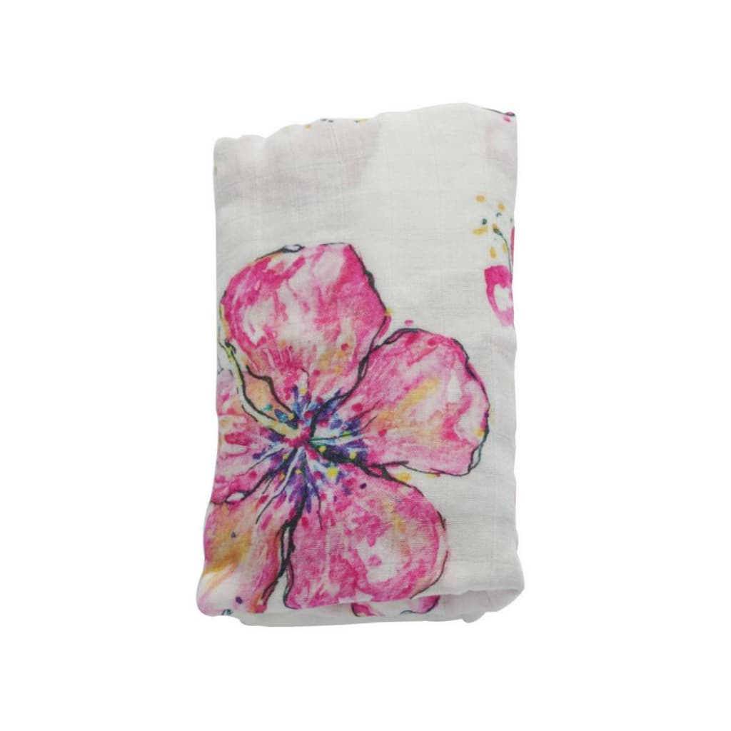 Coco Moon - Hibiscus Kiss Muslin Baby Swaddle Blanket