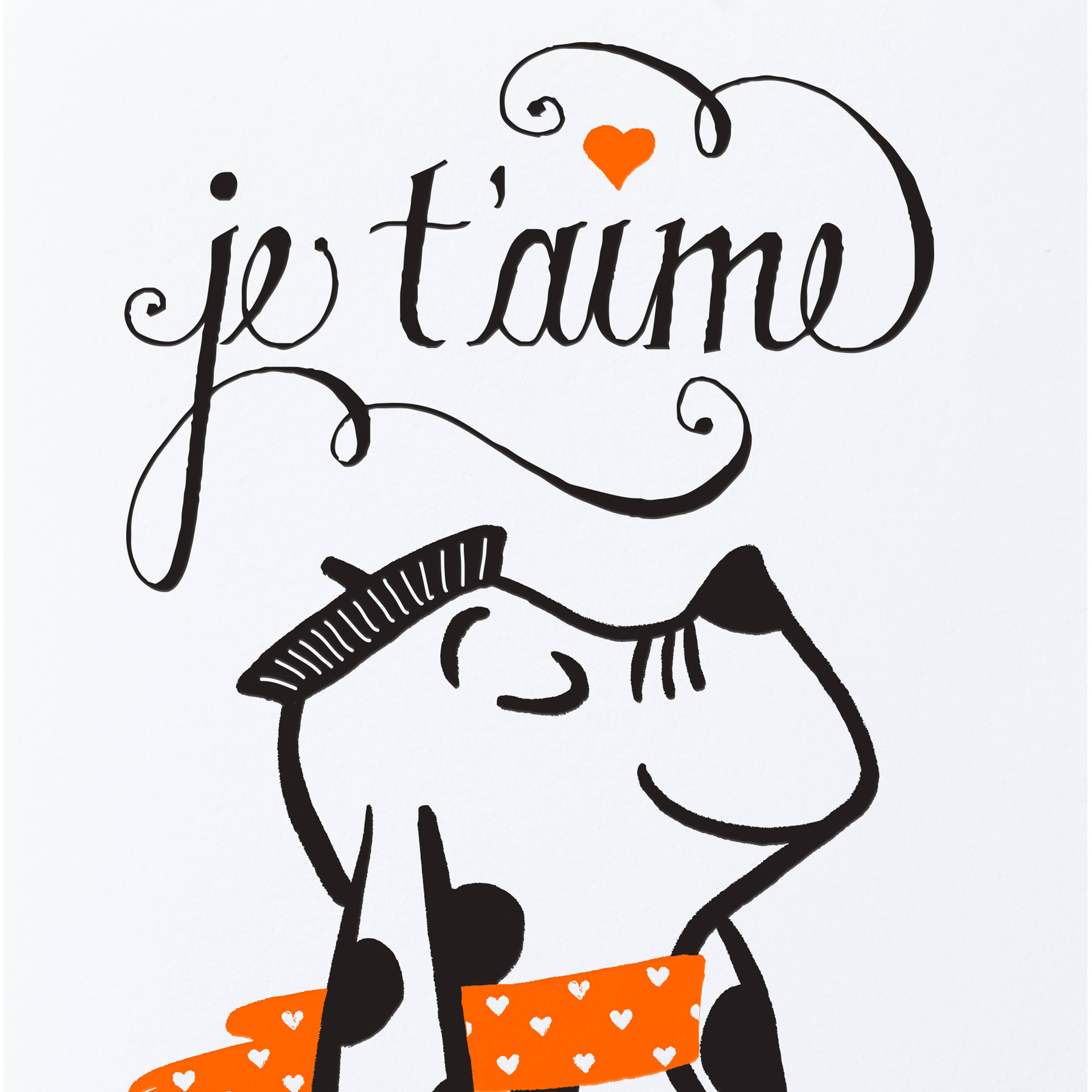Sweet Bippy Press - Je t'aime Greeting Card