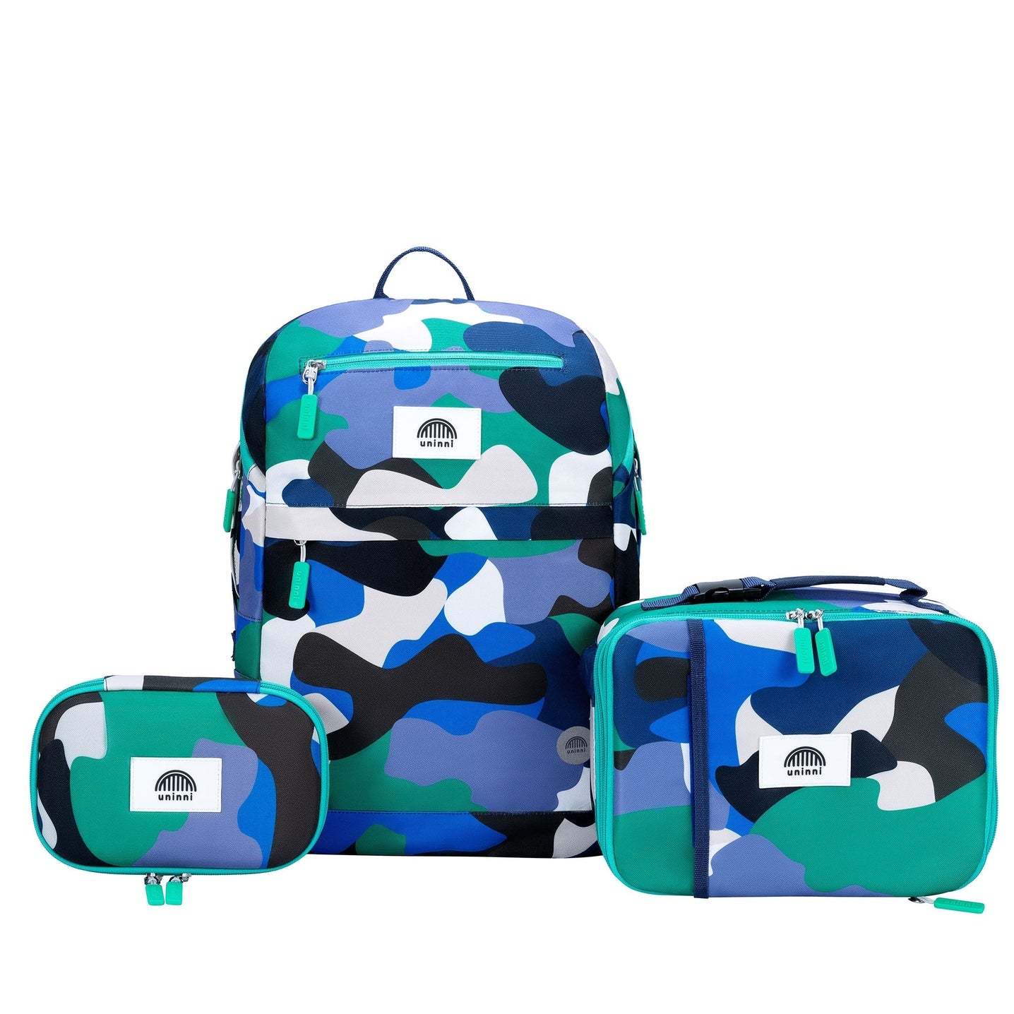 Matching Backpack, Lunch Tote, & Pencil Case by Uninni - Camo