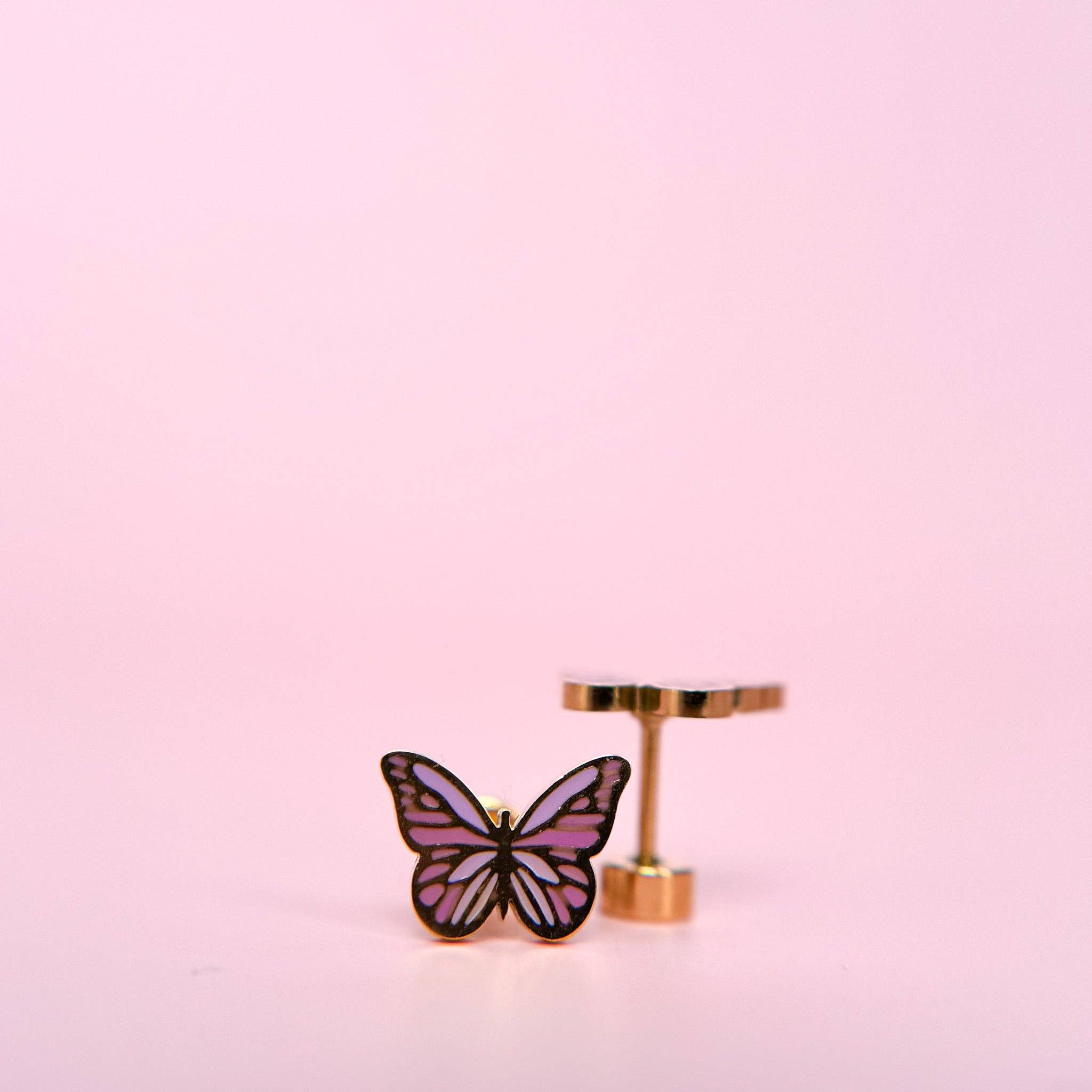 Desert Peach - Butterfly Stud Earrings