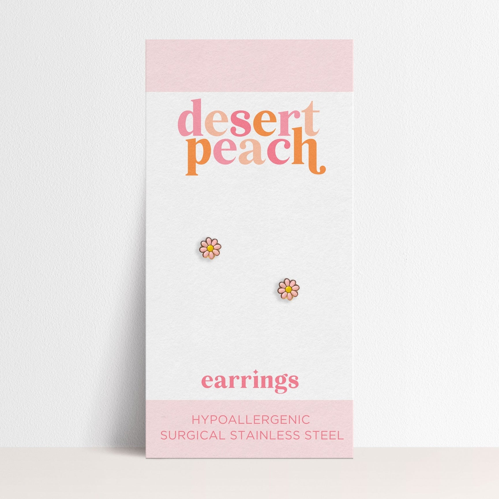 Desert Peach Stud Earrings - Pink Daisy
