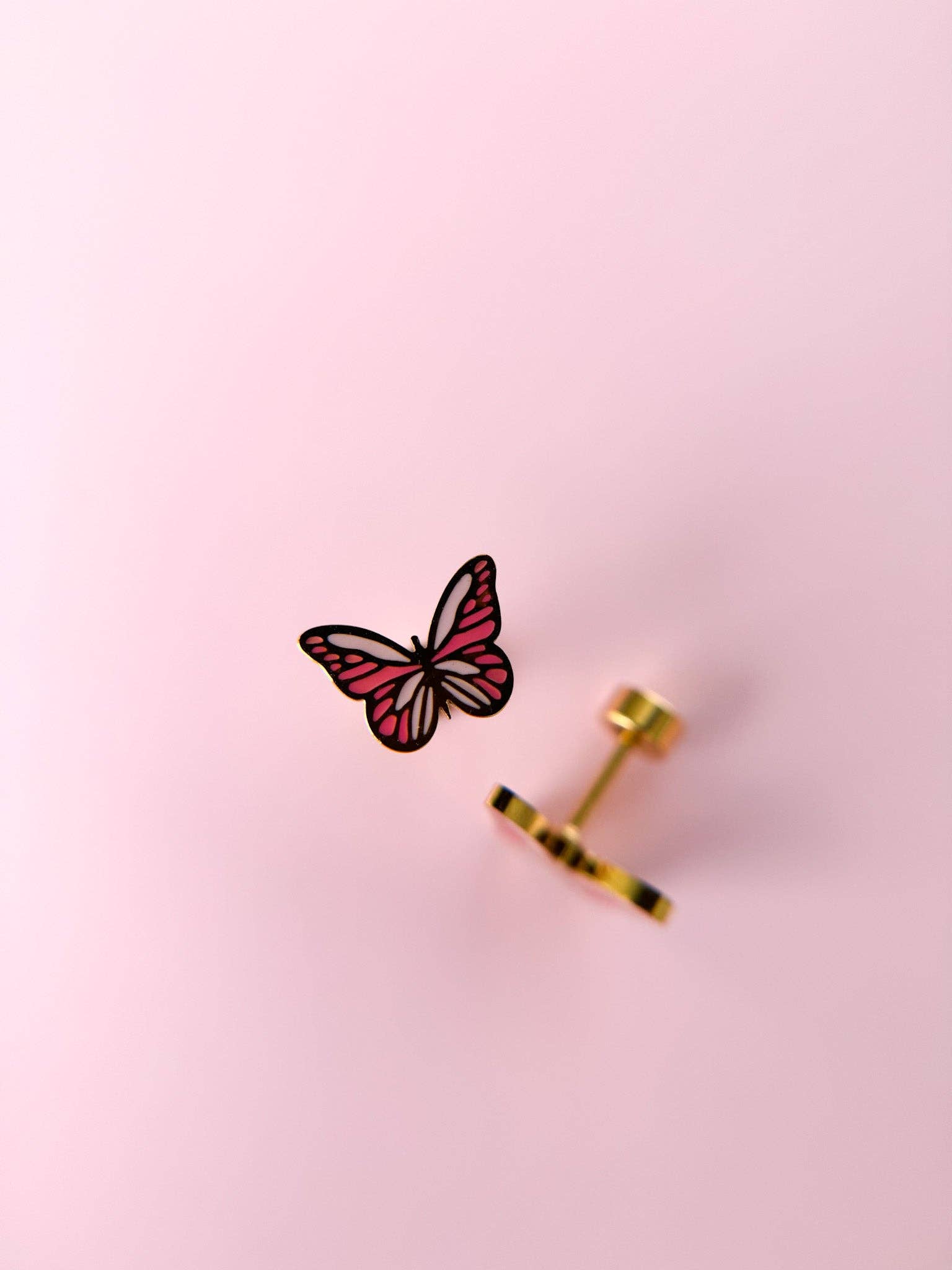 Desert Peach - Butterfly Stud Earrings