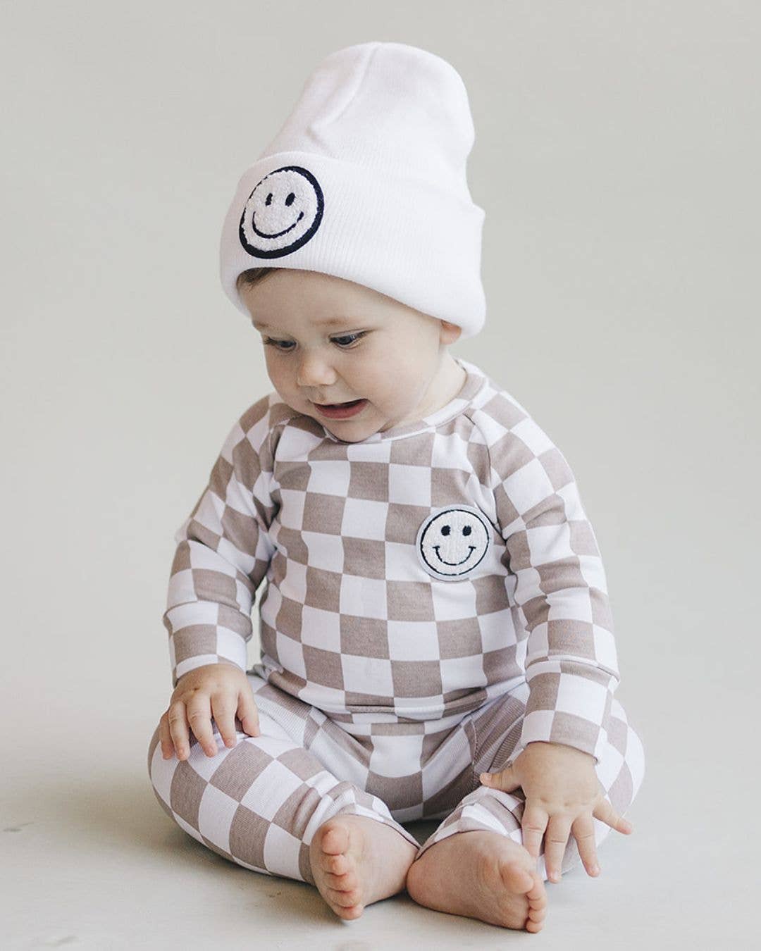 Lucky Panda Kids - Smiley Baby & Kids' Beanie | White