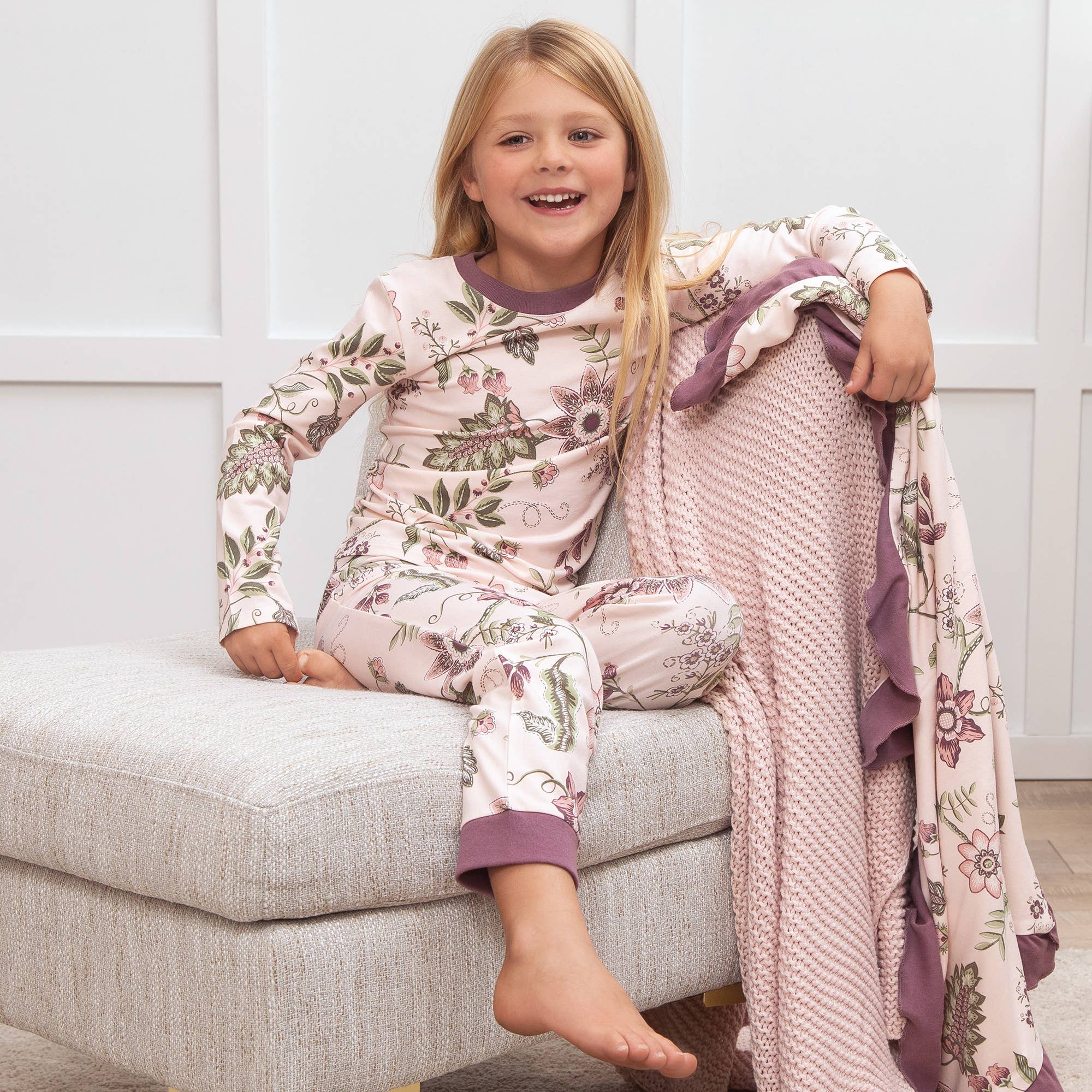 Tesa Babe - Floral Stitchery Bamboo Pajama Set