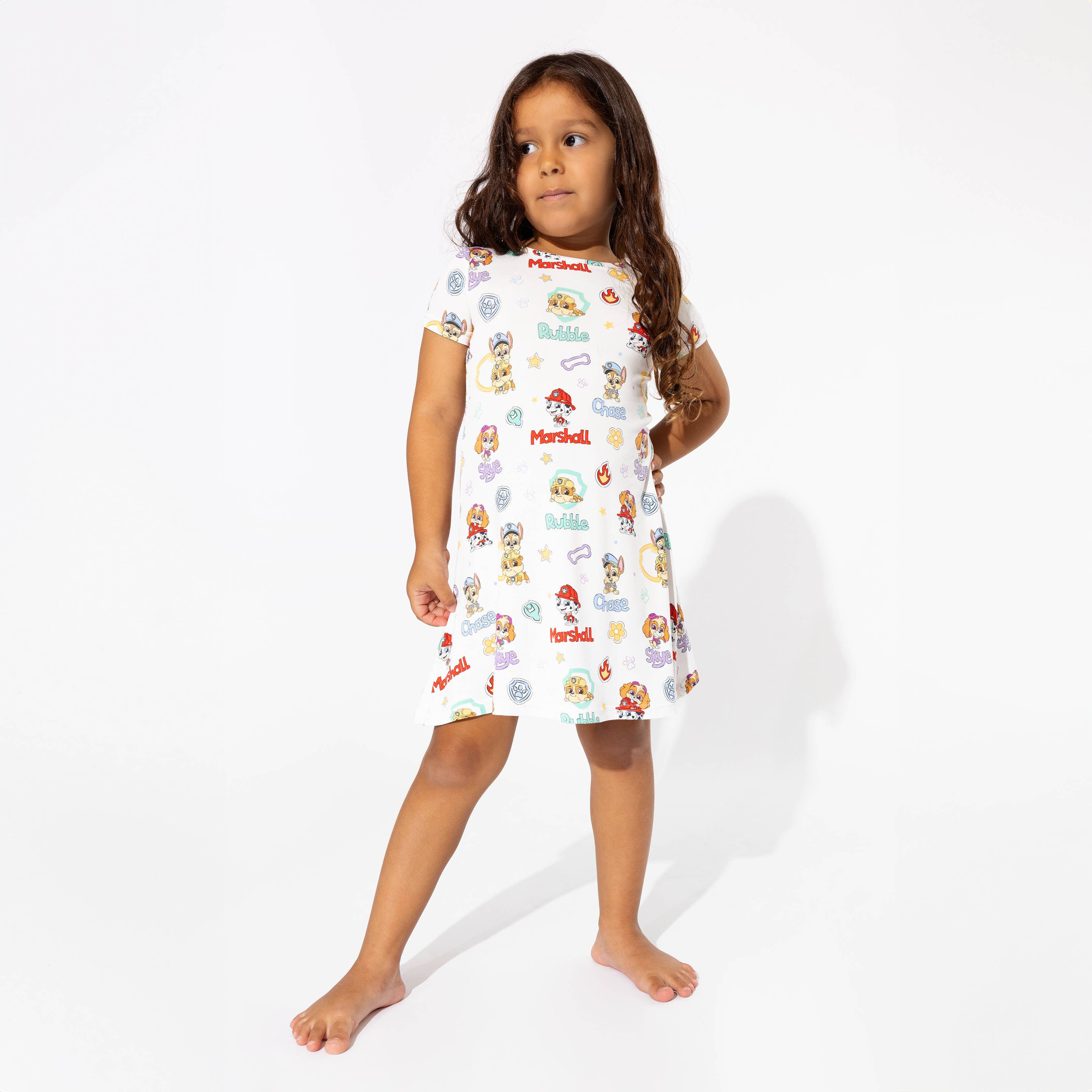 Bellabu Bear - PAW Patrol: Playful Pups Bamboo Girls' Short Sleeve Dress