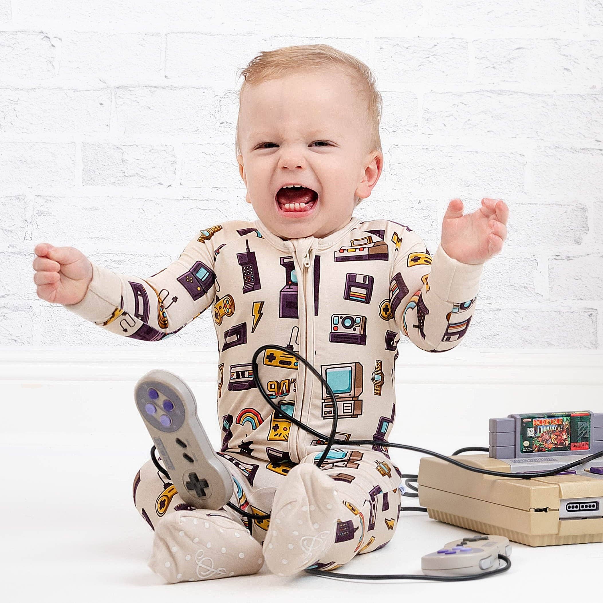 Jammie Session Bamboo Romper - 90's Retro