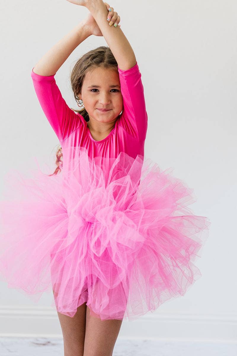 Mila & Rose - Hot Pink 3/4 Tutu Leotard