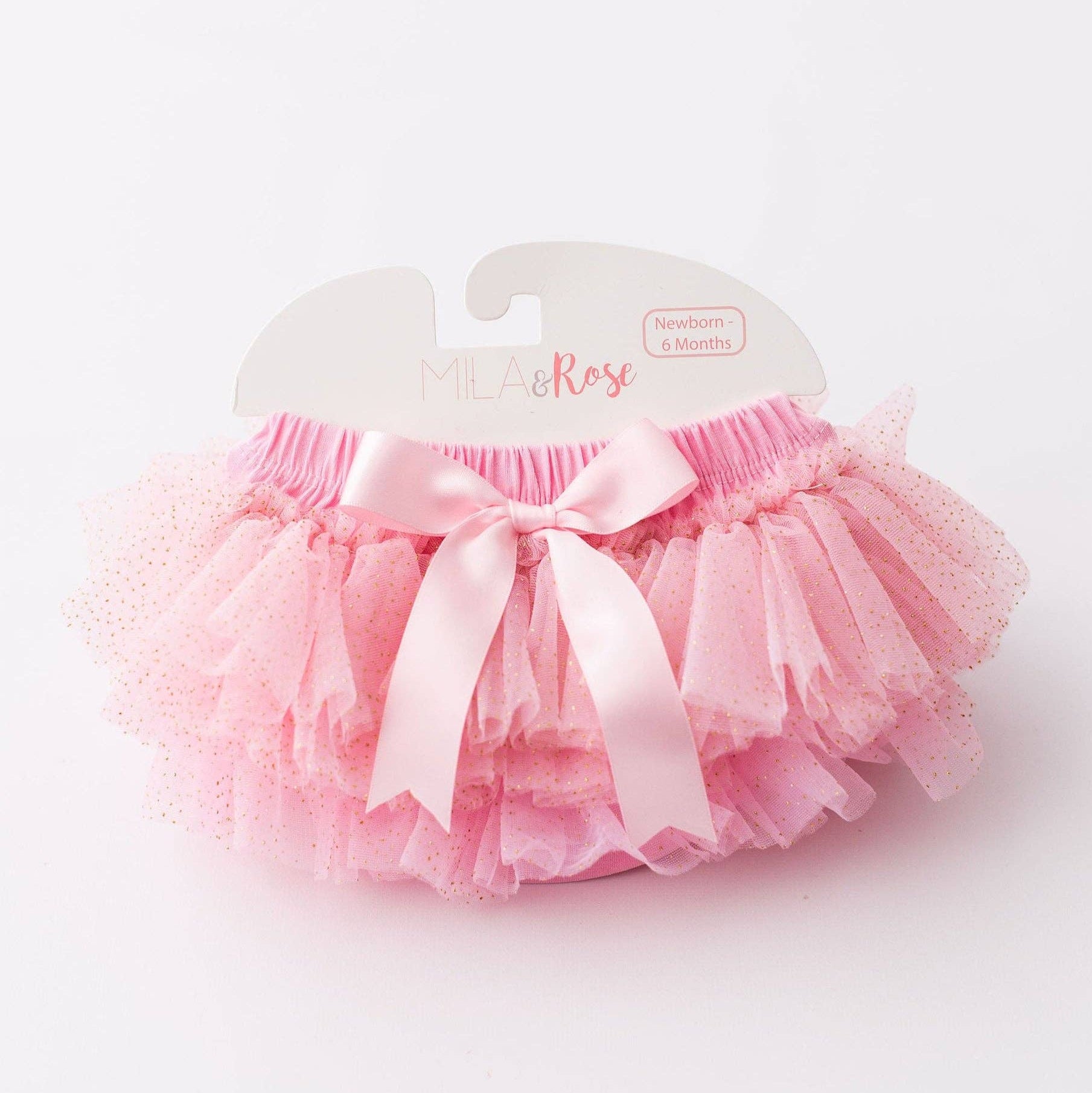Mila & Rose Ruffle Tutu Bloomer - Pink & Gold Glitter