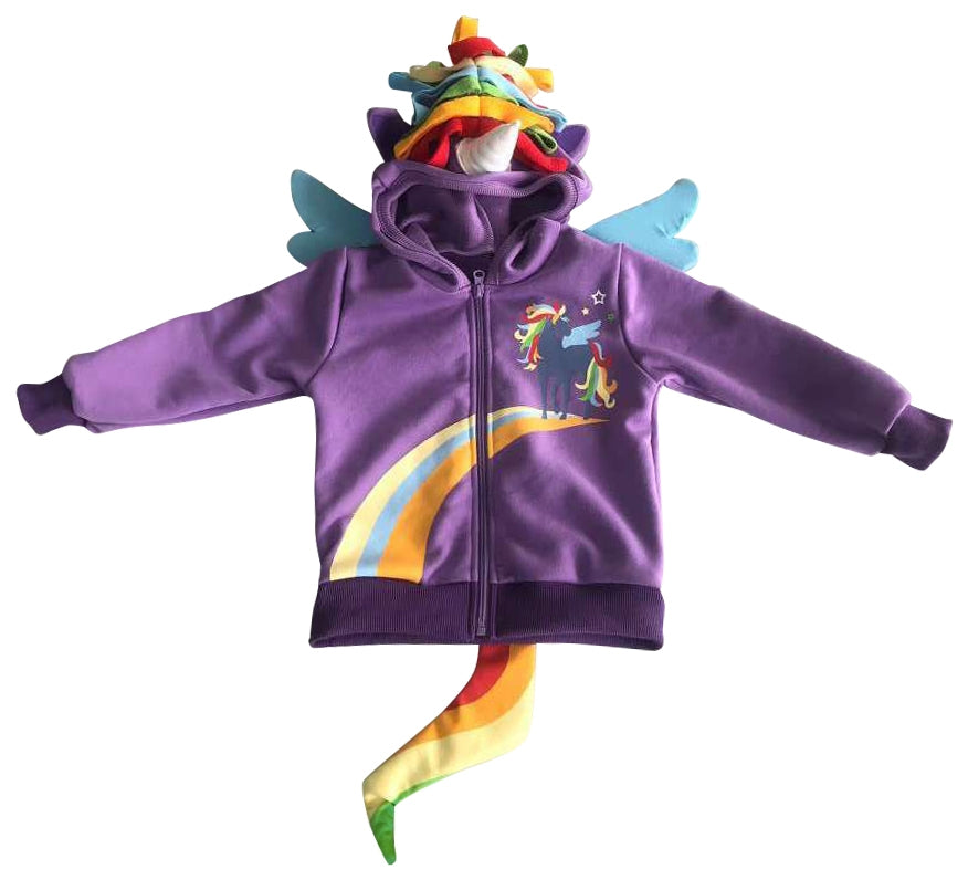 3D Hoodie - Purple Rainbow Unicorn