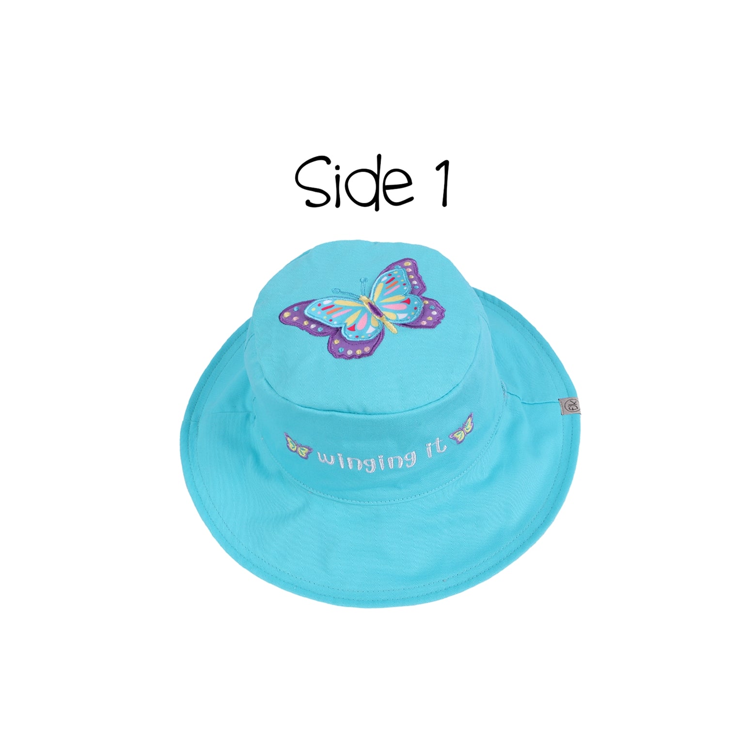 FlapJackKids UPF50+ Reversible Sun Hat - Butterfly/Flower