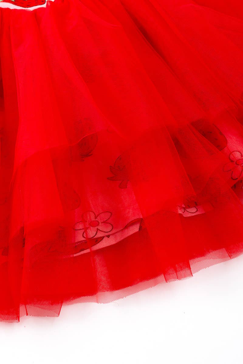 Little Trendy - Bamboo Tulle Dress - Strawberries