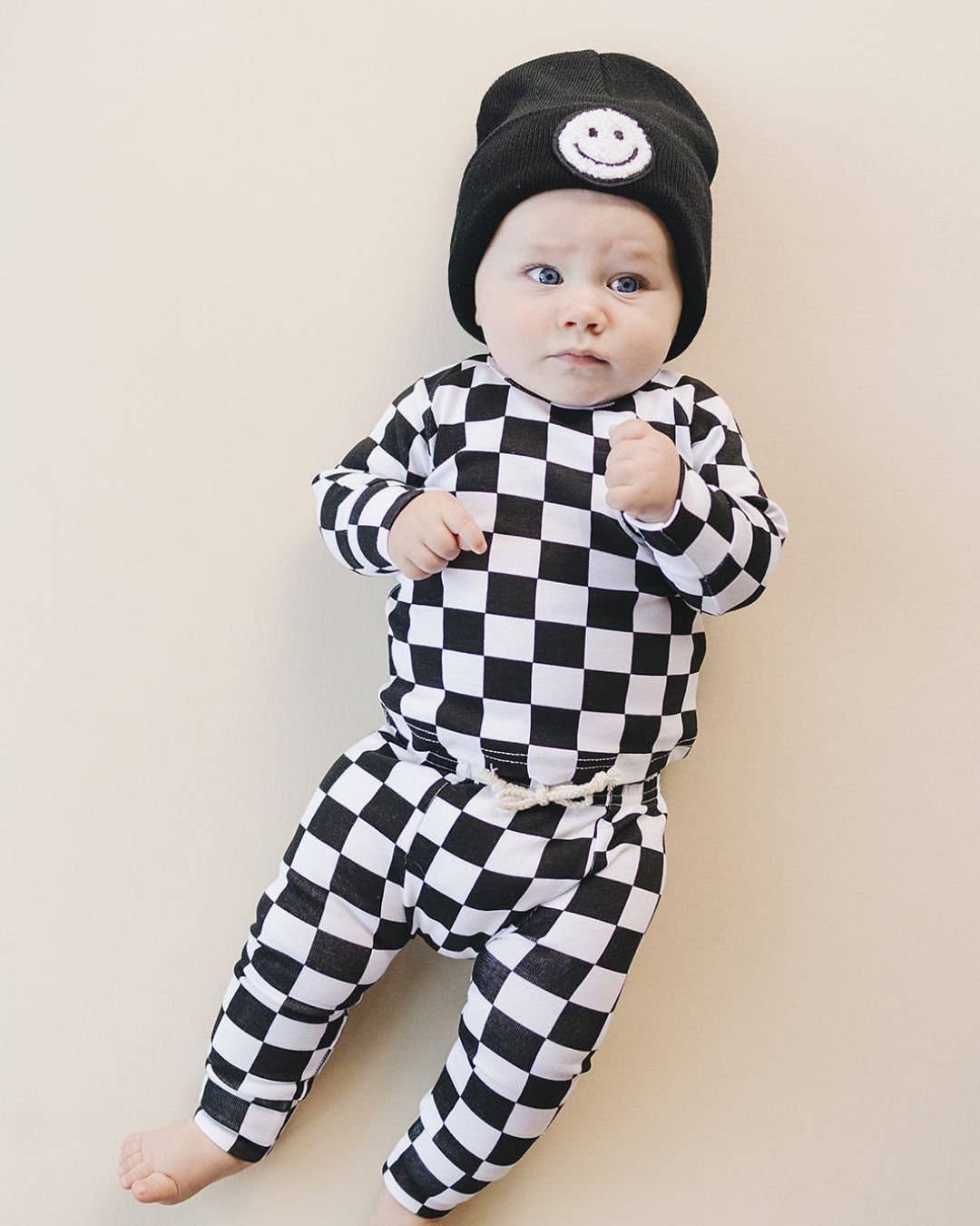 Lucky Panda Kids Smiley Beanie - Black