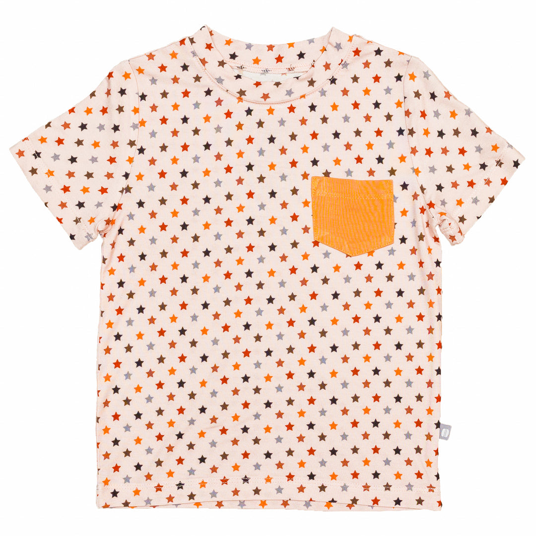 Macaron + Me Pocket T-Shirt - Neutral Stars (Final Sale)