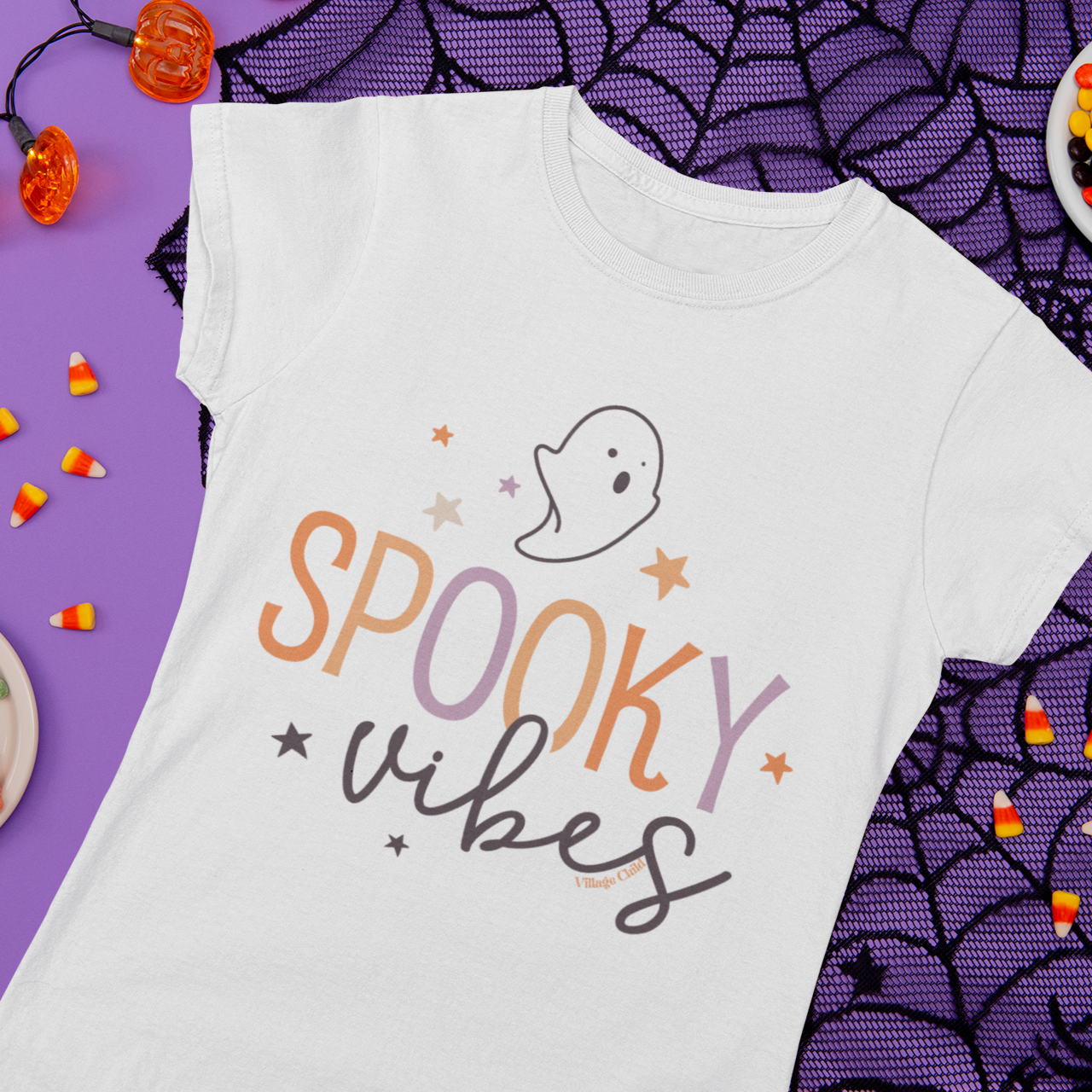 Village Child Hand Pressed Graphic Tee - Spooky Vibes