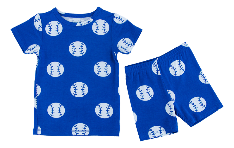 Birdie Bean 2-Piece PJs - Baseball (Blue)