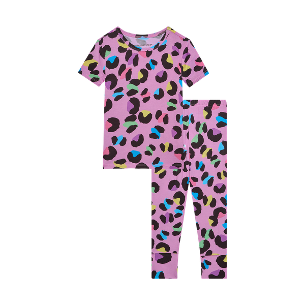 Posh Peanut Short Sleeve Pajama - Electric Leopard