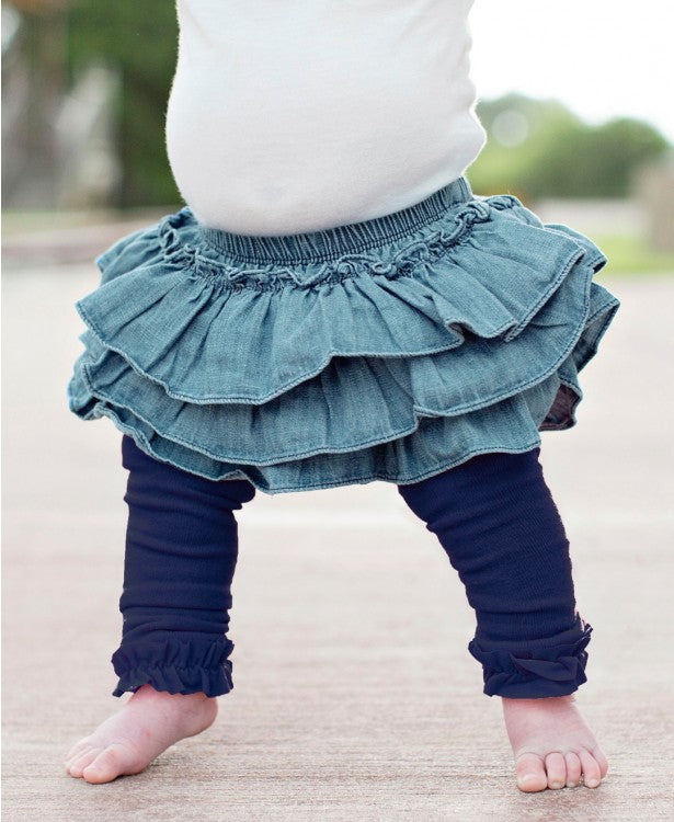 Ruffle Butts Footless Ruffle Tights - Navy (Final Sale)