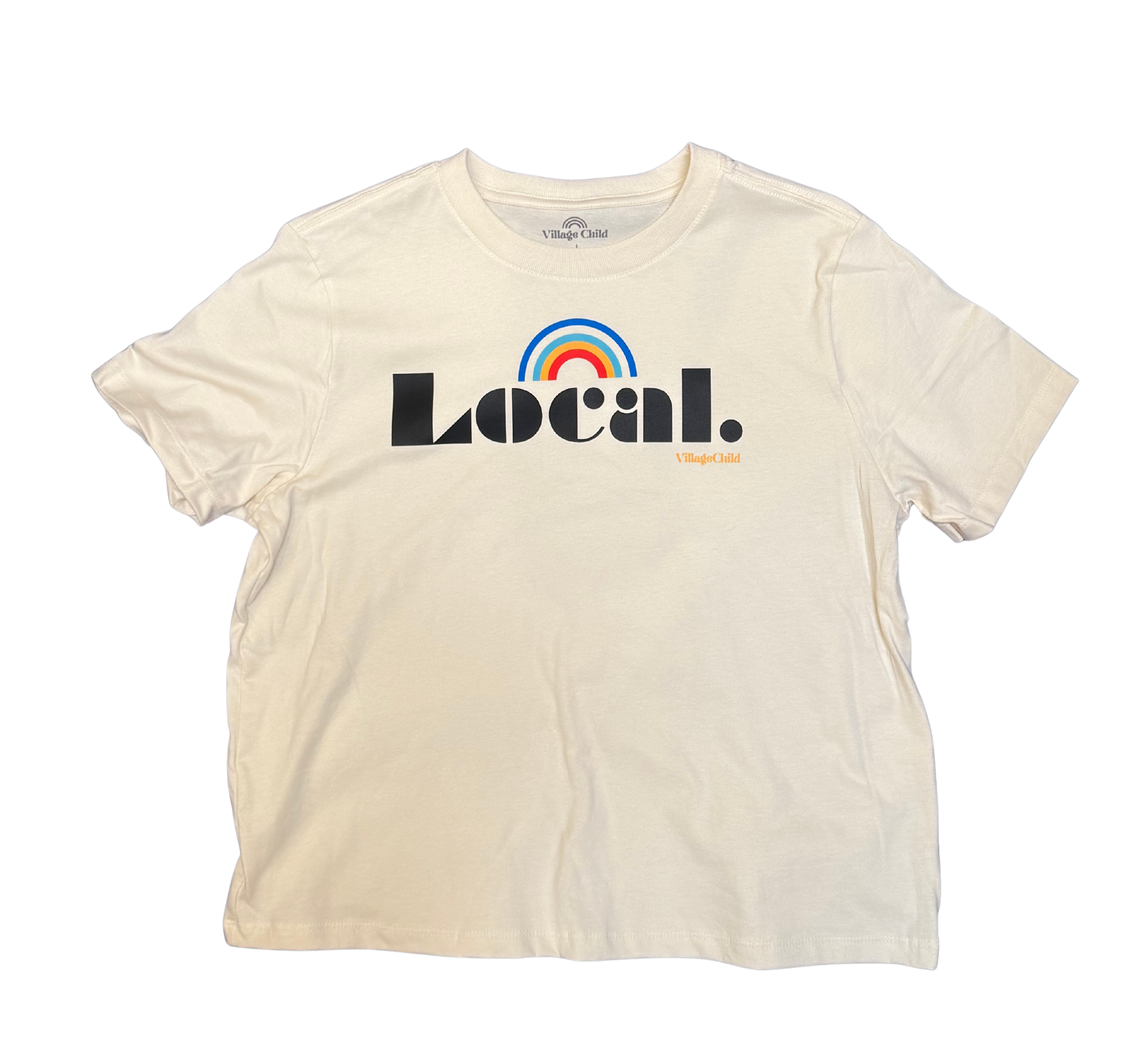 Village Child Hand-Pressed Unisex Graphic Tee - 🌈 Local (Natural)