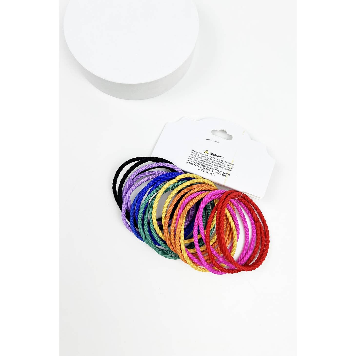Twisted Elastic Hair Tie Set - Bright Colors