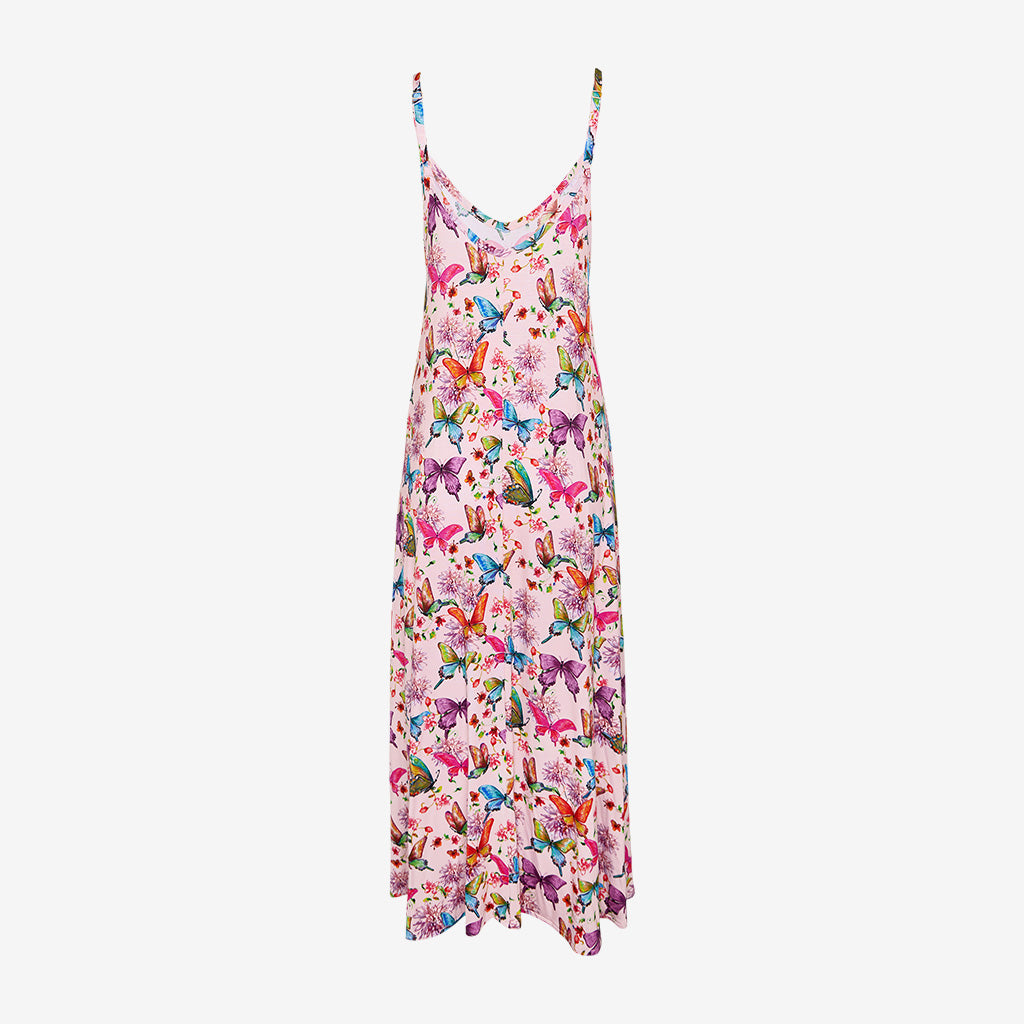 Posh Peanut Women's Sleeveless Maxi Dress - Watercolor Butterfly (Final Sale)