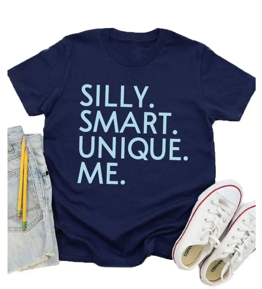 Silly Smart Unique Me Kids Graphic Tee