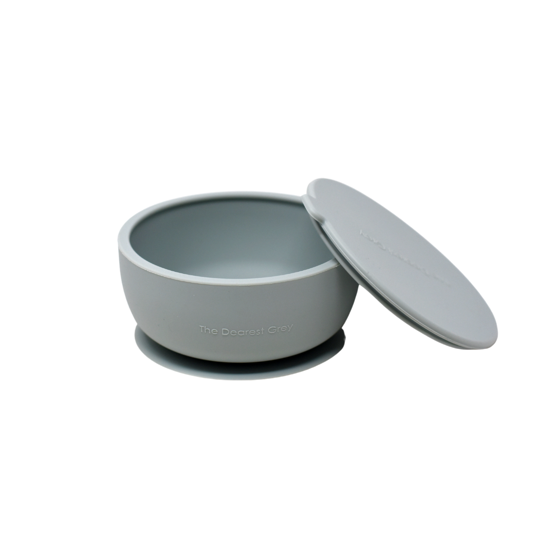 The Dearest Grey Baby Silicone Suction Bowl - Cloud